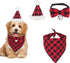 ADOGGYGO Christmas Dog Bandana Hat Bow tie Set - Classic Plaid Pet Scarf Dog Christmas Costume Decoration Accessories for Small Dogs Cats Pets (Sm...