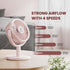 Shinebella 4 Speeds Small Desk Fan with Strong Airflow, Personal Portable Mini USB Fan, Quiet, 310 Degree Rotation, Detachable, Easy to Clean, Lig...