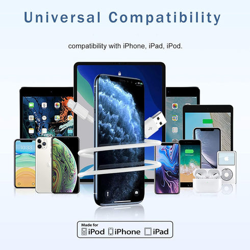 Replacement Charging Charger Power Supply Cable Short Lightning Cords Compatible with iPhone/Airpods Earphone/Wireless in-Ear Headphone Earphone a...