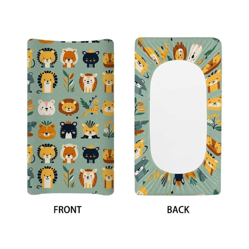 Jungle Animals Diaper Changing Pad Covers for Baby Boys Girl Lion Tiger Giraffe Changing Mat Cover Infant Newborn Changing Table Sheet Fitted 32”x...
