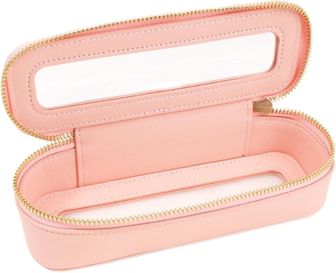 Clear Mini Makeup Bag, Small Makeup Bag for Purse TSA Approved Travel Brush Bag Portable Cosmetic Case Travel Toiletry Bag for Women Waterproof Ma...