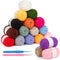 Coopay 25gx18 Colors Crochet Yarn Pack with Crochet Hooks (3mm+4mm), 1377yd Acrylic Yarn for Crochet Animal Kit, Multicolor Yarn Set 4ply Soft Yar...