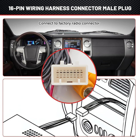 RED WOLF Reverse Camera T-Harness 16-Pin Fit for 2012-2013 Toyota Prius Camry, 2015 Scion tC OEM Factory Display Navigation Add on Aftermarket Bac...