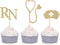 Medical Theme Cupcake Toppers Nursing Nurse School Graduation Party Decorations - Gold...