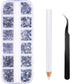 2000 Pieces Flat Back Gems Rhinestones 6 Sizes (1.5-6 Mm) Round Crystal with Pick up Tweezer and Rhinestones Picking Pen for Crafts Nail Clothes S...