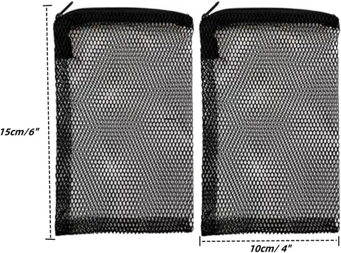 Aquarium Filter Media Bags Black with Zipper, Mesh Reusable Bags for Aquarium Filter Media 15 Pcs(15x10cm/6 x 4")...