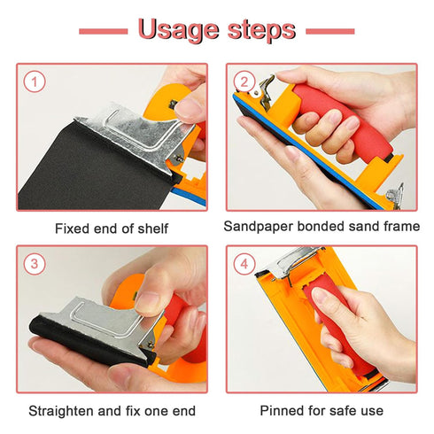 Hand Sander, Sandpaper Holder with Sponge Handle, 7 x 3.5 inch Manual Hand Sanding Block for Drywall Wood Metal Furniture Polishing, 1 Pack...