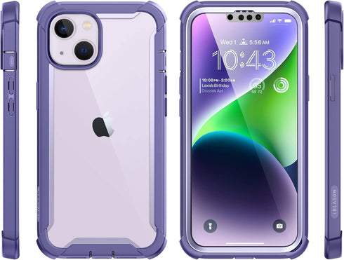 i-Blason Ares Series iPhone 14/13 Case 6.1 inch, Rugged Clear Bumper, Heavy Duty Protection with Built-in Screen Protector - Mauve...