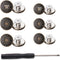 GIYOMI 20mm&17mm Perfect Fit Instant Button,12 Sets Nailess Removable Metal Buttons Replacement Repair Combo Thread Rivets and Screwdrivers, Insta...