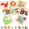 Toddler Puzzles Ages 2-4, 8 Wooden Puzzles for 1-3 Year Olds - Montessori Toy, Easter Basket Fillers, Educational Blocks, Birthday Gift....