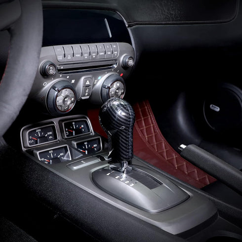 JeCar 2PCS Gear Shift Knob Cover Trim Sticker for 2010-2015 Chevrolet Camaro (Carbon Fiber Look)...