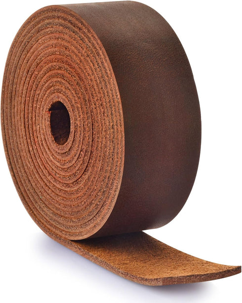 Leather Strap 1 Inches Wide Flat Leather Straps for Crafts, Full Grain Leather Strips for Crafts, Tooling, Belt, Garden Tools (2mm Thick 72 Inches...