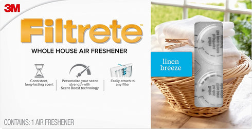 Filtrete Whole House Air Freshener for AC and HVAC Air Filter, Linen Breeze...
