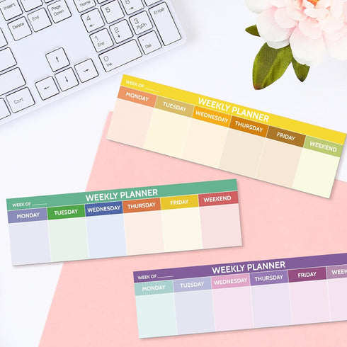Geyee 300 Sheets Weekly Calendar Pad Tear off 2.8 x 9.5 Inch Weekly Schedule Pad Bulk Horizontal Weekly Planner Sticky Notes To Do List Notepad Ad...