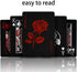 Joyoldelf Black Playing Cards with Rose Pattern, 2pcs Deck of Cards, PVC Plastic & Waterproof Playing Cards, Cool Card Decks Suitable for Family o...