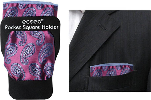 Pocket Square Guard for Men Suits, Ecseo Mens Pocket Square Holder/Folder - 2 Pack...