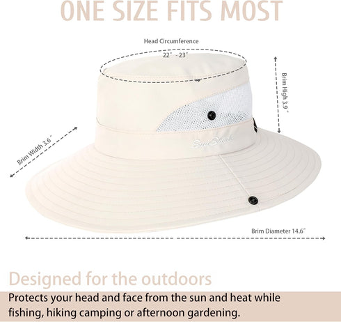 Women's Sun Hat with Ponytail Hole Sun Shade Hat UV Protection Foldable Mesh Wide Brim Beach Fishing Hat for Women...