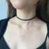 Simple Black Punk Style PU Leather Choker Adjustable Length Necklace with Chain for Women Wedding Birthday Party Club Jewelry...