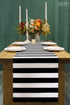 Table Runner Black and White Striped Pattern for Anniversary Runner Dinner Party Supplies Birthday Party Wedding Winter New Years Decorations 12x7...