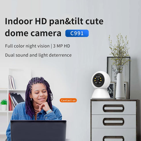 EVERSECU HD 2K 3.0MP WiFi Home Security Camera, Pan/tilt, Humanoid Auto Tracking, 2 Way Audio, Night Vision, Compatible with Alexa, Baby Monitor E...