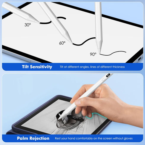 MoKo Stylus Pen for iPad with Power Display, Dual-Tip Apple Pen Fast Charge for iPad Pro 13/11" (M4) 2024, iPad Pro 12.9/11", iPad Air 13/11" (M2)...