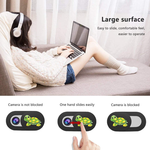 3 Pack Laptop Web Camera Cover Ultra Thin (0.027in) Webcam Cover Slide Turtle Printed for Laptop,Desktop,PC,Macboook,iMac,Computer,Smartphone...