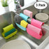 3 Pack Saddle Silicone Sink Caddy, Sponge Soap Brush Holder Basket Organizer Storage for Kitchen (Blue, Green, Pink)...