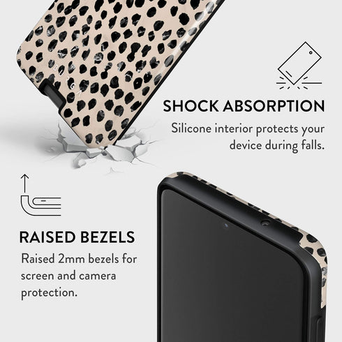 BURGA Phone Case Compatible with Samsung Galaxy S20 Ultra - Hybrid 2-Layer Hard Shell + Silicone Protective Case -Black Polka Dots Pattern Nude Al...