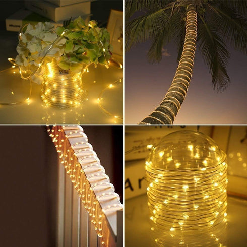 Solar String Lights Rope Lights 33ft 100 LEDs Holiday Christmas Decorations Fairy Lights (Y-H-GZD-WW)...