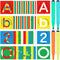 72 Pieces Preschool Letters and Numbers Alphabet Stencils Colorful Double Sided Tracing Board PET Paint Boards for Painting with 4 Pieces Craft Ma...