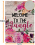 Welcome to the Jungle Fall Flag Garden Burlap Welcome for Outside, Farmhouse Garden Flag Winter Fall Flags 12" x 18" Double Sided Outdoor Decor...