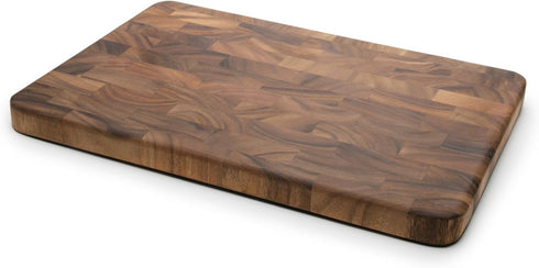 Ironwood Gourmet Large End Grain Prep Station Acacia Wood Cutting Board, 14 x 20-Inch, Brown...