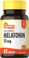 Sundance Melatonin 10mg Extra Strength | 45 Tablets | Vegetarian, Non-GMO, and Gluten Free Supplement...