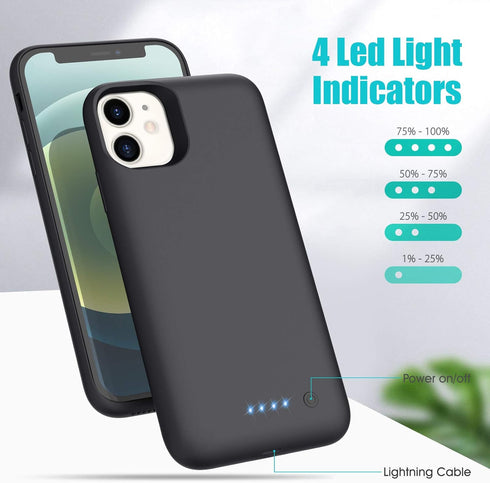 Battery Case for iPhone 12/12 Pro, ?Newest 6800mAh?Battery Charging Case Protective Battery Backup Pack Portable Charging Case for iPhone 12/12 Pr...
