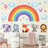 DECOWALL SG3-2318 Baby Animals on Rainbow Wall Stickers Decals Art décor Kids Living Nursery Removable Room Safari Jungle Girls Boys...