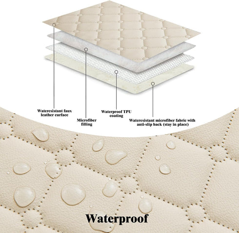 Ameritex Waterproof Dog Couch Cover Faux Leather with Anti-slip Back New Pattern Pet Bed Cover Furniture Couch Sofa Car Seat Cover for Puppy Kids ...