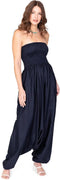 likemary Harem Jumpsuits for Women – Flowy 2-in-1 Romper Converts into Balloon Pants with Pockets in Silk Look Fabric...