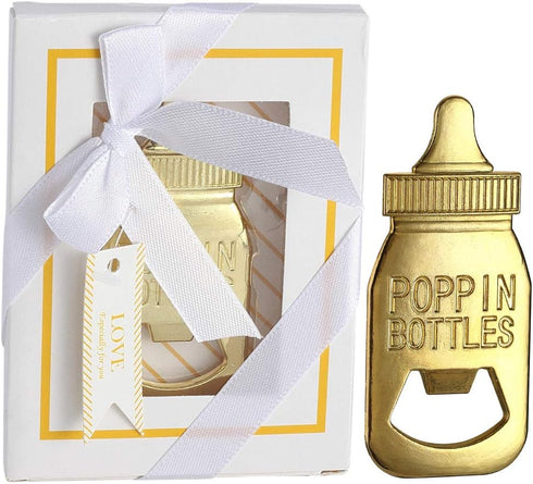 YFS 6 Pcs White Bottle Opener Baby Shower Return Gifts for Guest, Rose Gold Feeding Bottle Opener Wedding Favors ,Super cute Party Favors Gift...