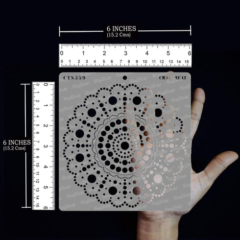 CrafTreat Dot Mandala Stencils for Painting on Wood, Canvas, Paper, Fabric, Floor, Wall and Tile - Round Dot Mandala - 6x6 Inches - Reusable DIY A...