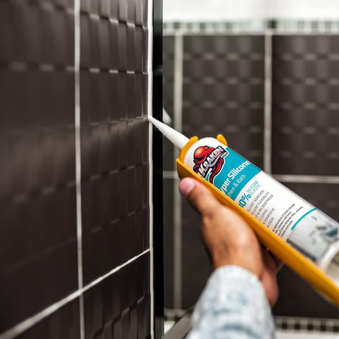 KRAKEN BOND Silicone Sealant Waterproof Clear - Hyper Bath & Kitchen Sealer, Anti Shrink Caulking, Sanitary 100% Silicone Sealant for Bathtub, Sho...