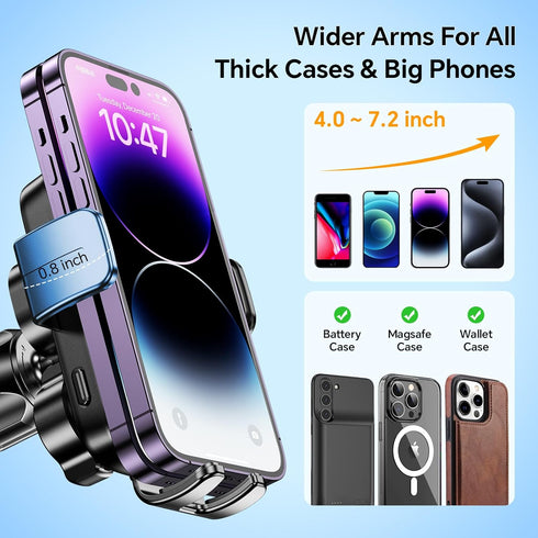 Wireless Car Charger Mount, Wireless Phone Charger for Car Auto Clamping Car Phone Holder Charger? Wind + Vent + Dash ?Car Wireless Charger for Ca...