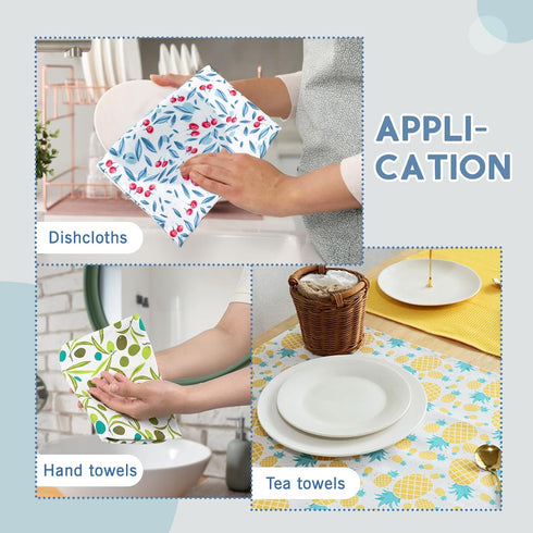 Kitchen Towel Tea Dishcloths Set: 4 Pcs 18 * 26 Soft Absorbent 100% Cotton Dish Towels for Kitchen Drying Dish Hand - Quick Dry Bar Towel Kitchen ...