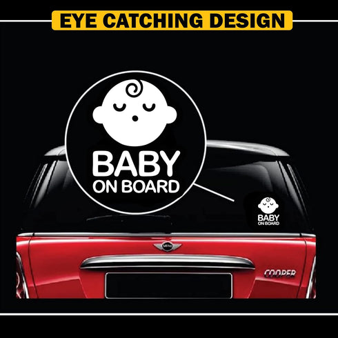TOTOMO Baby on Board Sticker for Cars Funny Cute Safety Caution Decal Sign for Car Window and Bumper No Magnet - Sleeping Baby (2 Pack)...
