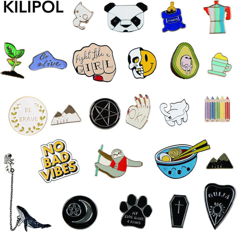20 PCS Mixed Enamel Brooch Pins Bulk Set | Decoration Lapel Pin Clothes Accessories Birthday Christmas Festival Gift for Girls Women, No Repetitio...