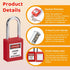 MroMax Lockout Tagout Lock, Safety Padlock Keyed Alike,Loto Security Padlock Steel Shackle Black Padlock for Lock Out Tag Out 3Pcs...