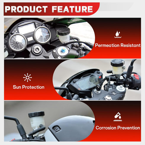 Universal Motorcycle Front Brake Master Cylinder Brake Pump Tank Oil Cup Fluid Bottle Reservoir Aftermarket Part compatible with/for Kawasaki NINJ...