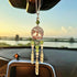 Hanging Car Charm, Handmade Crystal Window Car Hanging Ornaments, Dangling Moon, Healing Crystal Accessories, Rearview Mirror Decorations - Protec...