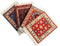 Set of 4 Rug Table Coasters – Oriental Design Fabric Carpet Drink Mats Absorbent Kitchen and Dining Accessories, Spill & Drip Protection, Rectangu...