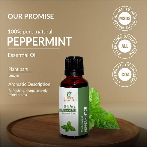 Peppermint Essential Oil - 100% Pure, Natural and Therapeutic – Premium Grade with Glass Dropper - for Aromatherapy and DIY - 4 fl. oz. (118 ML)...