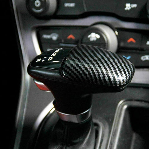 Compatibility with Charger 2015+ Car Center Gear Shift Knob Cover Accessories Black Carbon Fiber Paint......